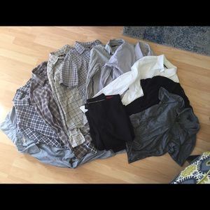 Lot: 11 John Varvatos pieces; shirts, polo, slacks